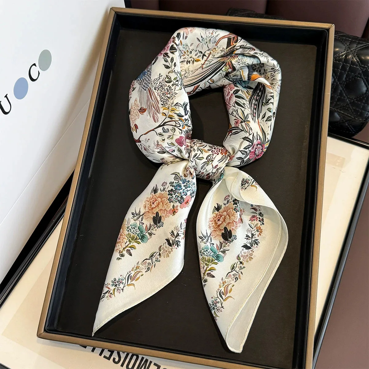 100% Mulberry Silk Square Scarf for Women