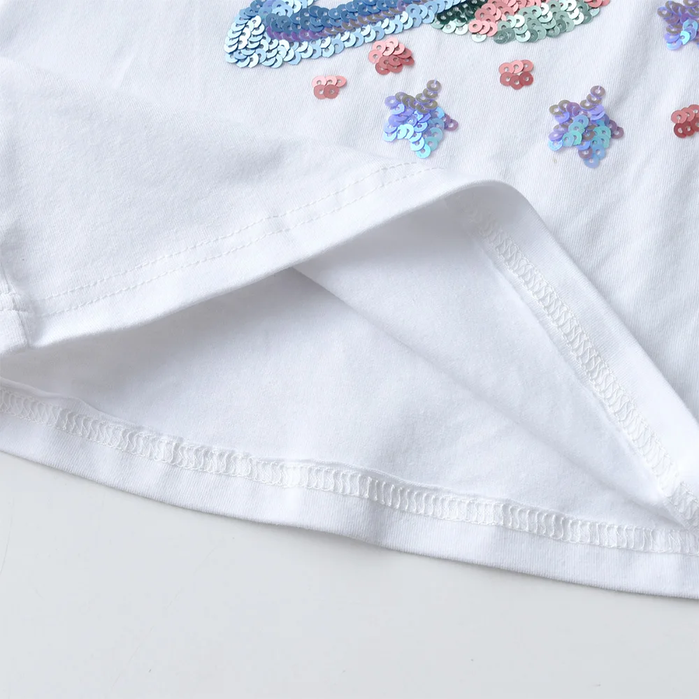 DXTON Children Galaxy Sequined T-shirt Kids Summer Short Sleeve O Neck Cotton Casual Tops Tees Children Clothing Infant Costumes