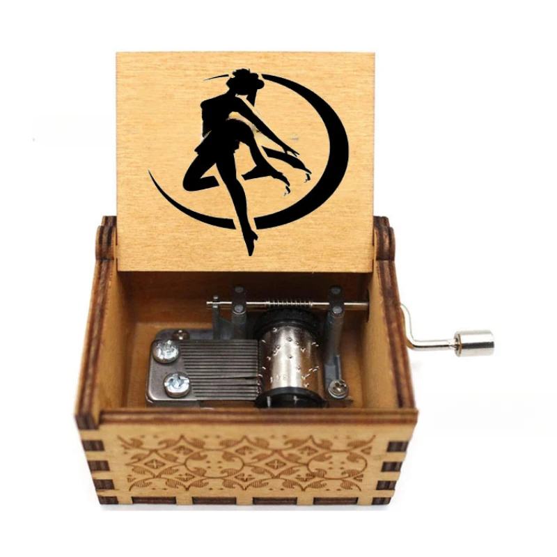 Theme Music Box Christmas Character Anime Movie Boy Toy Hand Crank Decoration Cartoon Wooden Jewelry Holiday Birthday Gift 4
