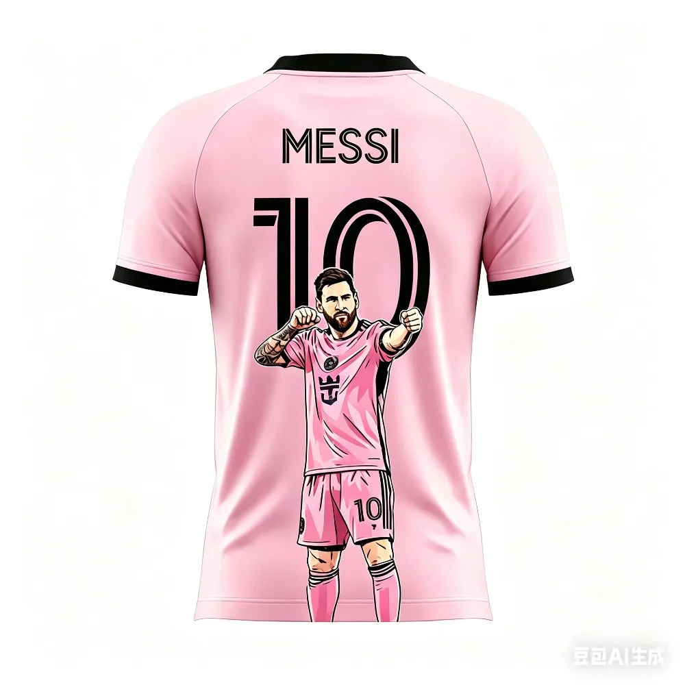 Messi Style Sommer 3D-druckbares Kinder-Fußballtrikot-T-Shirt, locker und bequem, geeignet für den Außenbereich