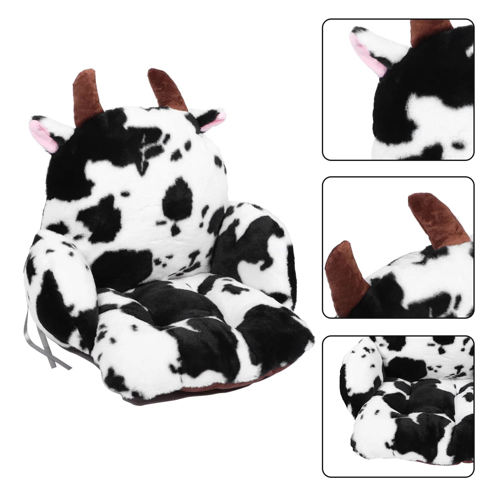 

Cow Cushion Backrest Chair Adorable Sofa Mat Puffy Seat Car Pad Throw Pillows for Bed