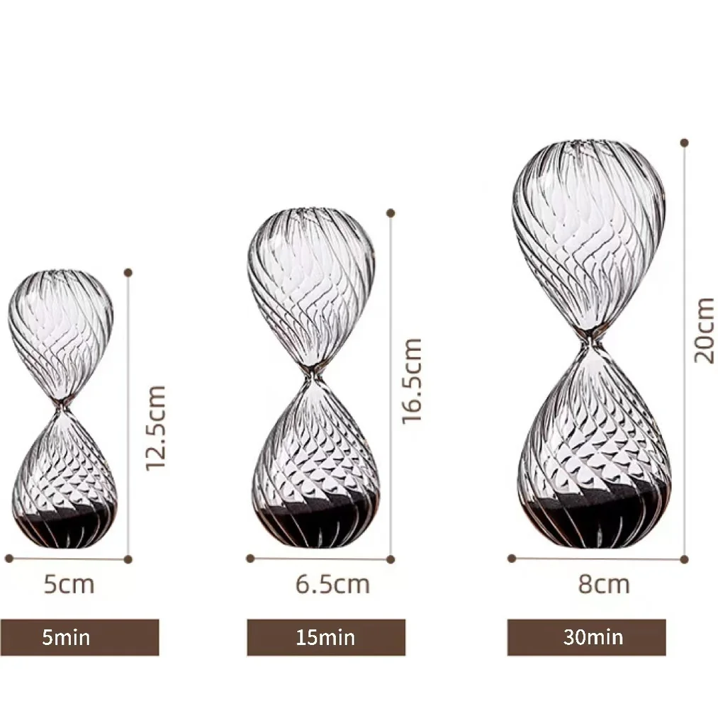5/15/30 Minutes New Glass Hourglass Multi-Coloured Sand Timer Threaded Sand Clock Family Table Decoration Crafts Children's Gift 2