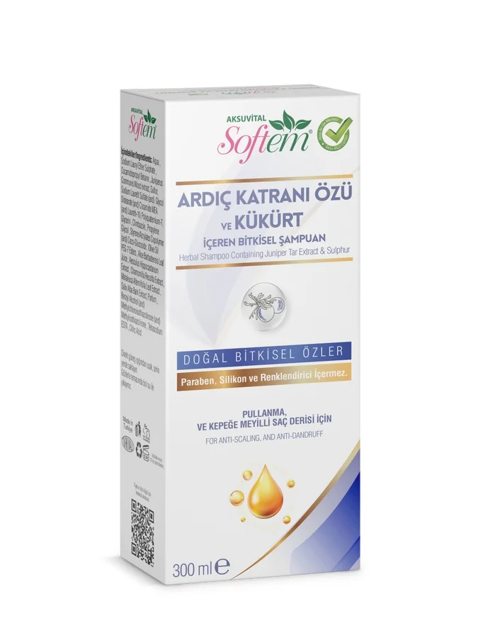 Aksu Vital Softem Juniper Tar Extract and Sulfur Herbal Shampoo 300 ml Pure Healthy Natural Nutritious Smell Nature Quality | Красота и