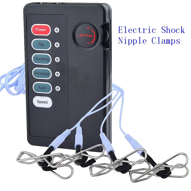 Electric Sex Toys Electric Shock Nipple Clamps Sex Products Medical Themed Toys Clitoris Stimulator Massager Metal Breast Clip Sex Toys for Women