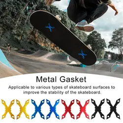 Durable 1pair Four-wheel Sliding Plate Deck Gaskets Protective Skateboard Longboard Metal Gasket Skateboard Accessories