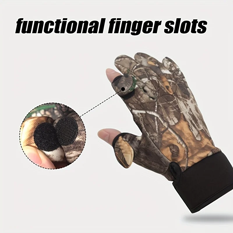 Sports Gloves Autumn Winter Hunting Gloves Mountaineering Full Finger Non-slip Protection Sports Fishing Gloves Climbing Hunting Outdoor