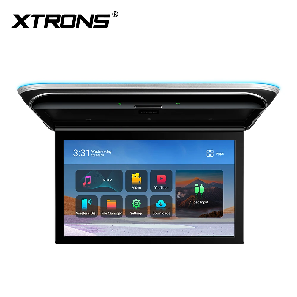 

XTRONS 15,6 ''сенсорный экран Android флип-вниз телефон 32 Гб моторизованный ТВ потолочные крепления шина ТВ верхняя 8K автомобильный монитор