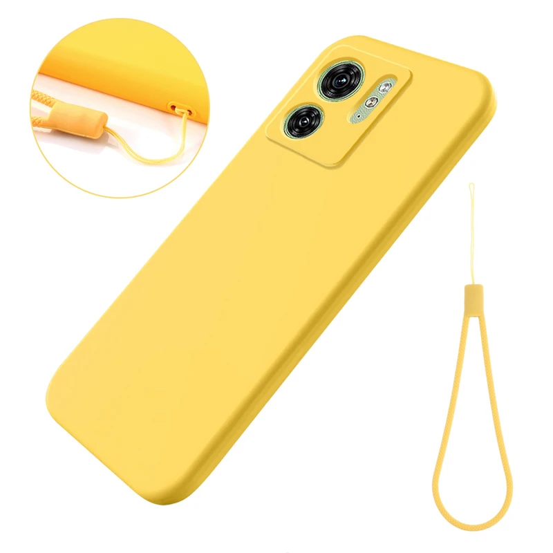 Soft Premium Liquid Silicone Case with Strap and Flocking Interior