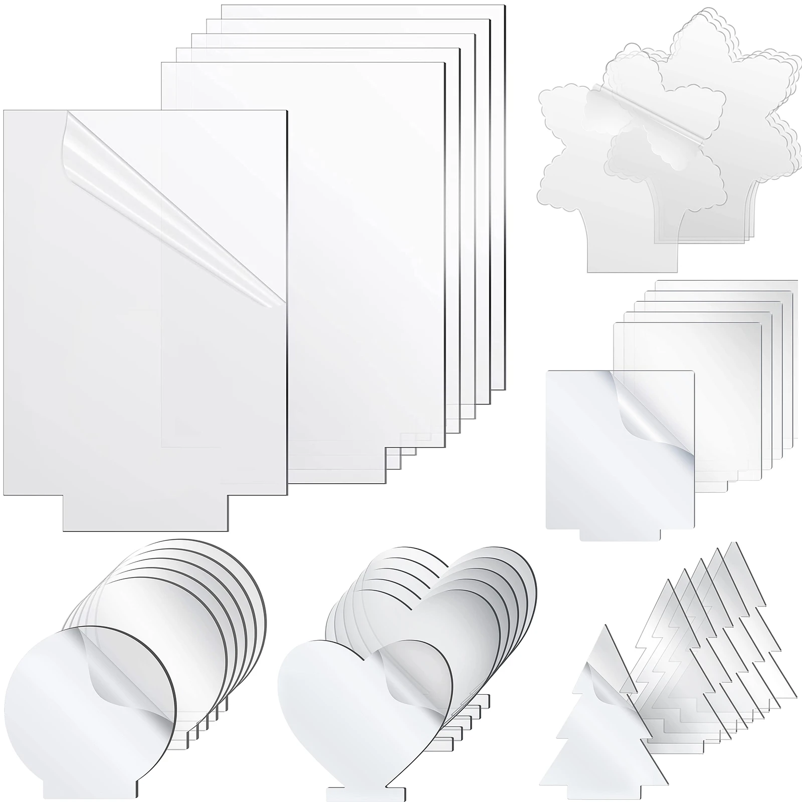 Acrylic Sheet Clear Cast Plexiglass Square Round Panel Heart Board for ...