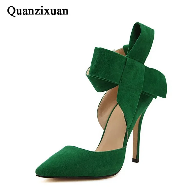 

New Women Pumps Comfort Women Shoes Bow High Heels Casual Ladies Shoes Women Sandals Pointed Woman Heels Stiletto Plus Size