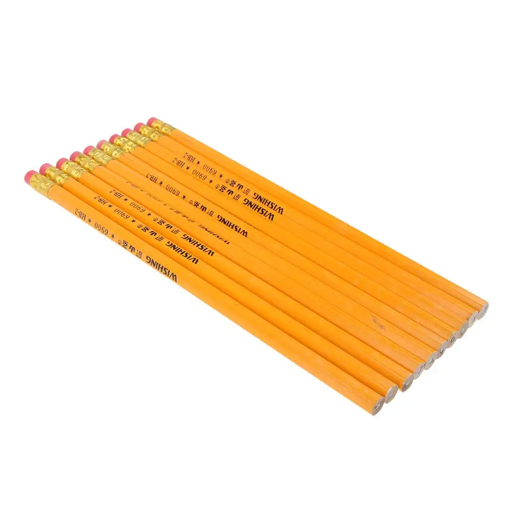 Pack of 10pcs #2 Wood Pencils Office School Smooth Drawing