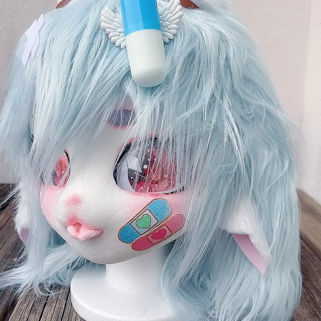 Cosplay Costumes Premade Fursuits Head Sheep Kigurumi Headsets Fluffy Menhera Yami Kawaii Loli Party