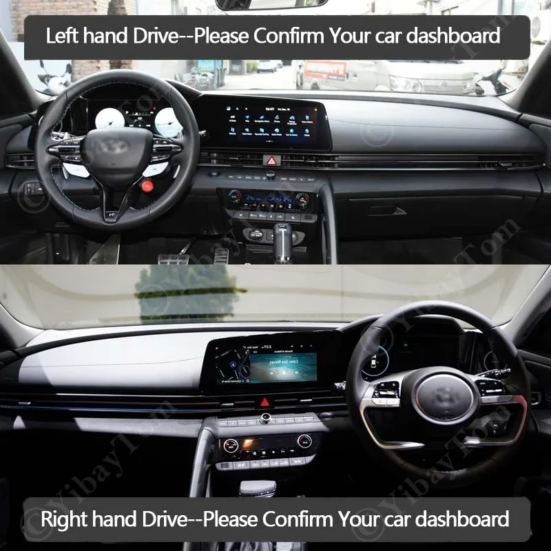 Auto-Armaturenbrett-Sonnenschutz-Abdeckung für Hyundai Elantra Avante I30 Limousine CN7 2021 ~ 2023 Matte, vermeiden Sie Lichtpads, Anti-UV, rutschfester Teppich – Detail 4