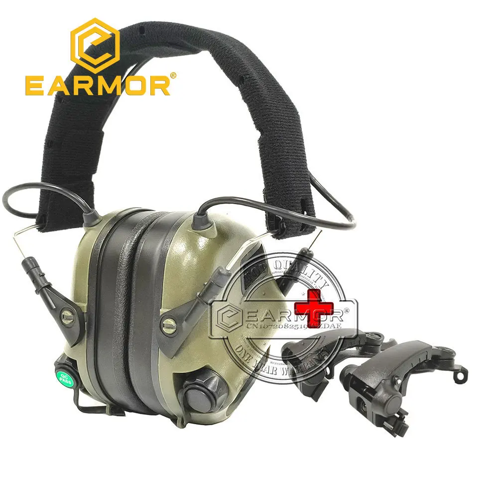 

EARMOR Airsoft Shooting Earmuffs Military Noise Canceling Headphones M31 & M16C Tactical Headphone Holder for M31/M32/M31H/M32H