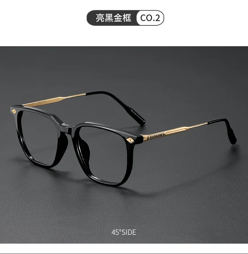 Anti-Blaulicht-Brille im Business-Stil, ultraleichte Retro-Brille mit schwarzem Rahmen, flache Herrenbrille, AC, Anti-Blaulicht und Anti-Ermüdung – Detail 6