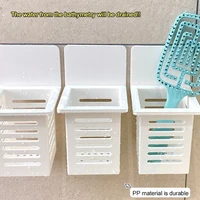Toothbrush Holder Household Wall Self-adhesive Seamless Storage Rack Shaver Toothpaste Organizer Drain Shelf Bathroom Accessory 2
