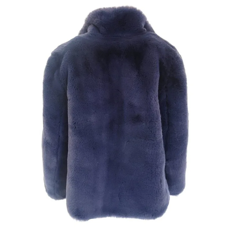 Faux Fur Jacket Fur Women's Stitching Long Sleeve European and American Short Rex Rabbit Fur Faux Fur Rabbit Fur Jacket