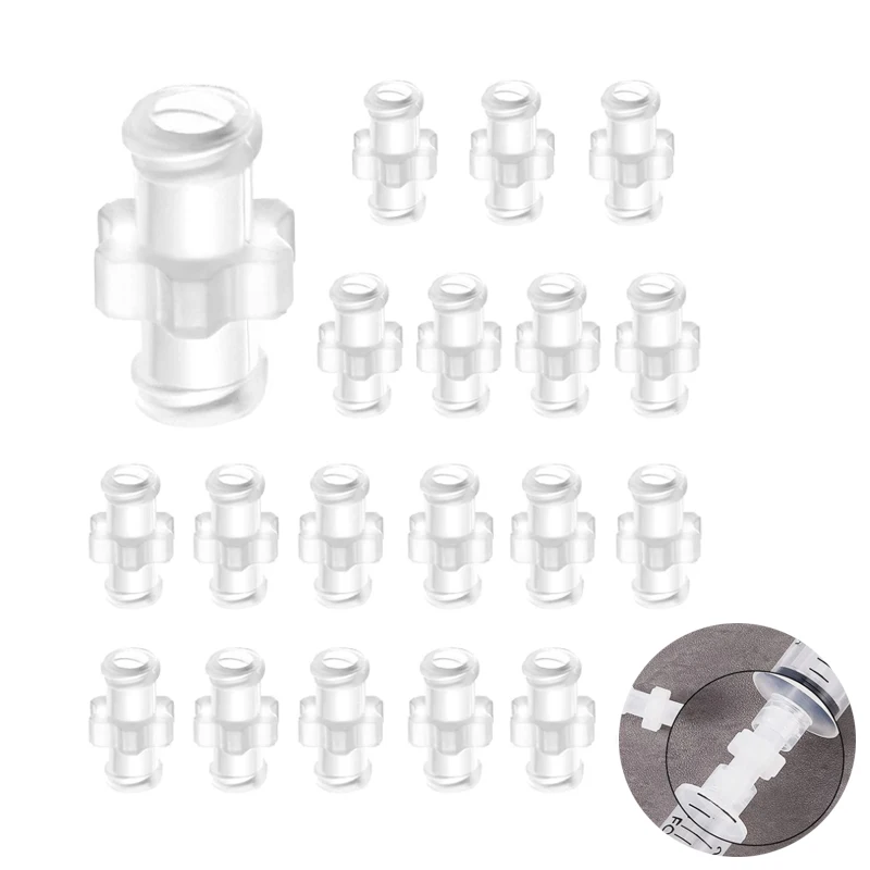 10-50Pc Transparante Vrouwelijke Naar Vrouwelijke Koppeling Luer Spuit Connector Eenvoudig Te Gebruiken Plastic Voor Pneumatische Onderdelen 4Mm Diafragma