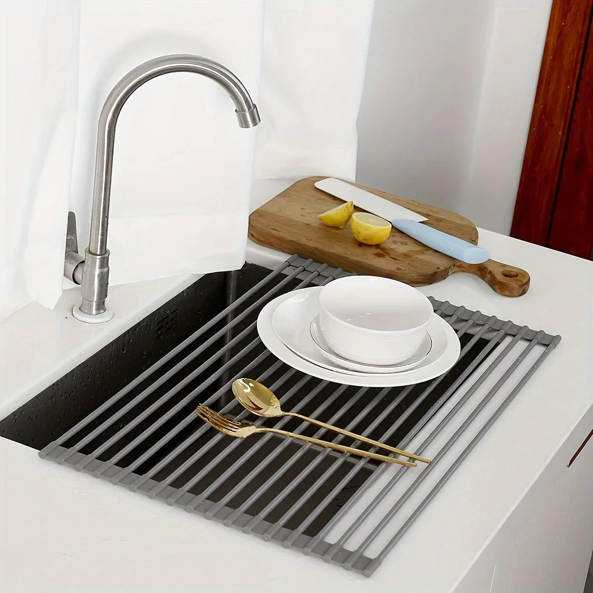 Storage Rack Silicone Kitchen Sink Organizer Multifunctional Dish Draining Mat