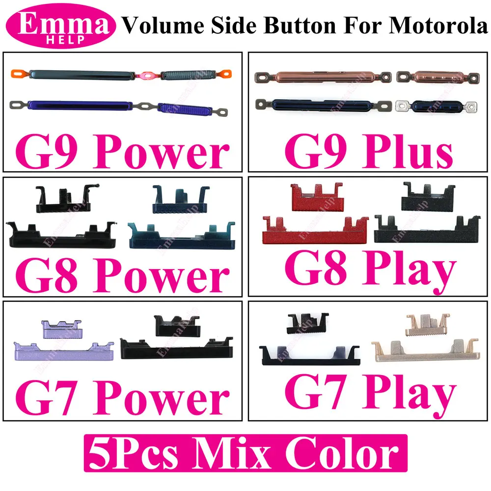 5set Power Volume Side Button Key For Motorola Moto G23 G22 G20 G13 G10 ...