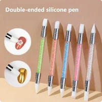Nail Art Pen Double Head Silicone Flower Sculpting Pen Adjustable Glue Stick Embossing Pen Nail Art Brush Every Home Tool 1