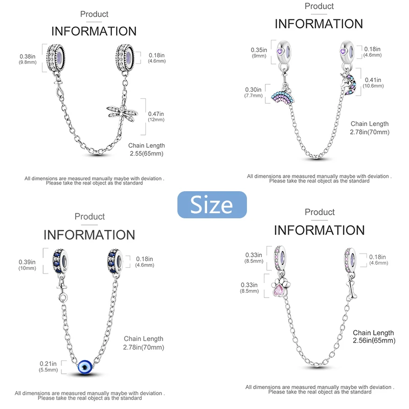 New Sparkling 925 Sterling Silver Clasp Round Clip Charms Daisy Feather Fit Original Pendant Beads Safety Chain Bracelet Jewelry 4