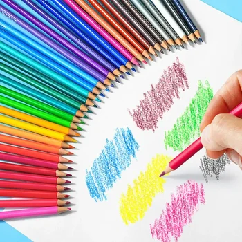 Set di matite colorate da 12-48 colori Portapenne triangolare HB Forniture artistiche Matite da disegno professionali Materiale scolastico di cancelleria 1