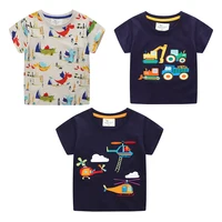 Jumping Meters New Arrival Boys T Shirts For Summer Cotton Cartoon Aircraft Embroidery Toddler Kids Tees Baby Tops Clothes 2