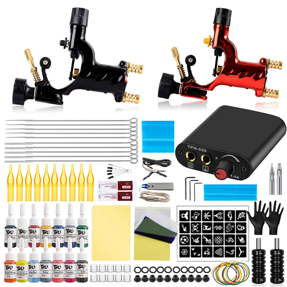 

Rotary Tattoo Machine Kits Tattoo Machine Guns Sets with Power Supply Needles Ink for Tattoo Artist Beginner Kits Supplie