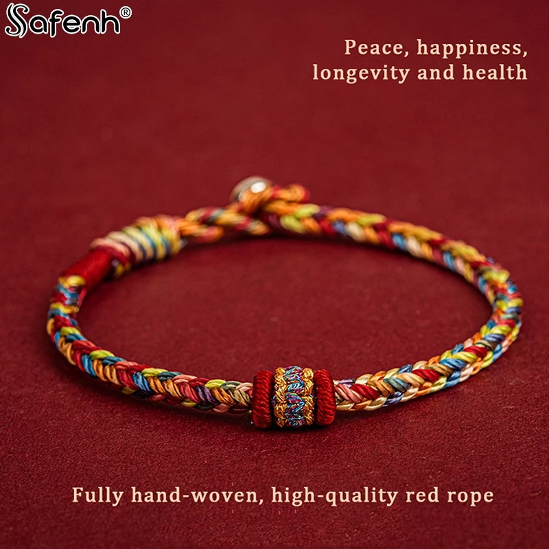 سوار مضفر مصنوع يدويًا للرجال والنساء ، سوار حبل ،...