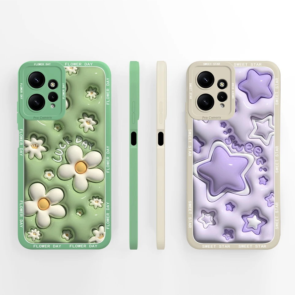 Graffiti Pink Love Heart Case For Xiaomi Redmi Note 12 4G 5G Liquid Silicone Phone Cover Lens Protect  Coque For Note12 Funda