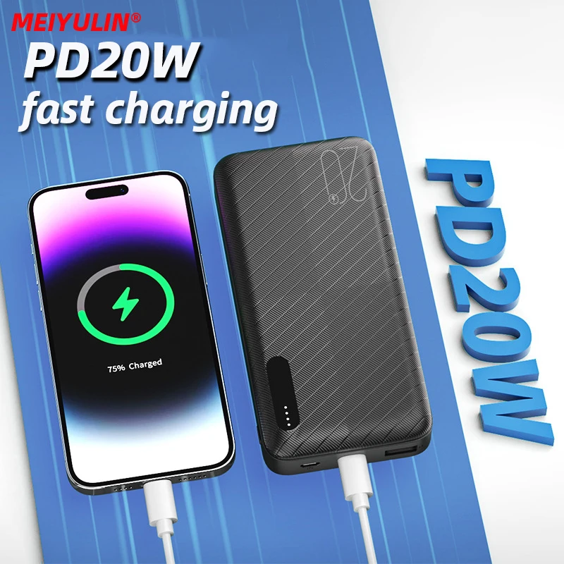 20000mAh High-Capacity Power Bank For iPhone 15 Xiaomi 10000mAh 22.5W USB C PD20W Fast Charging External Spare Battery Powerbank
