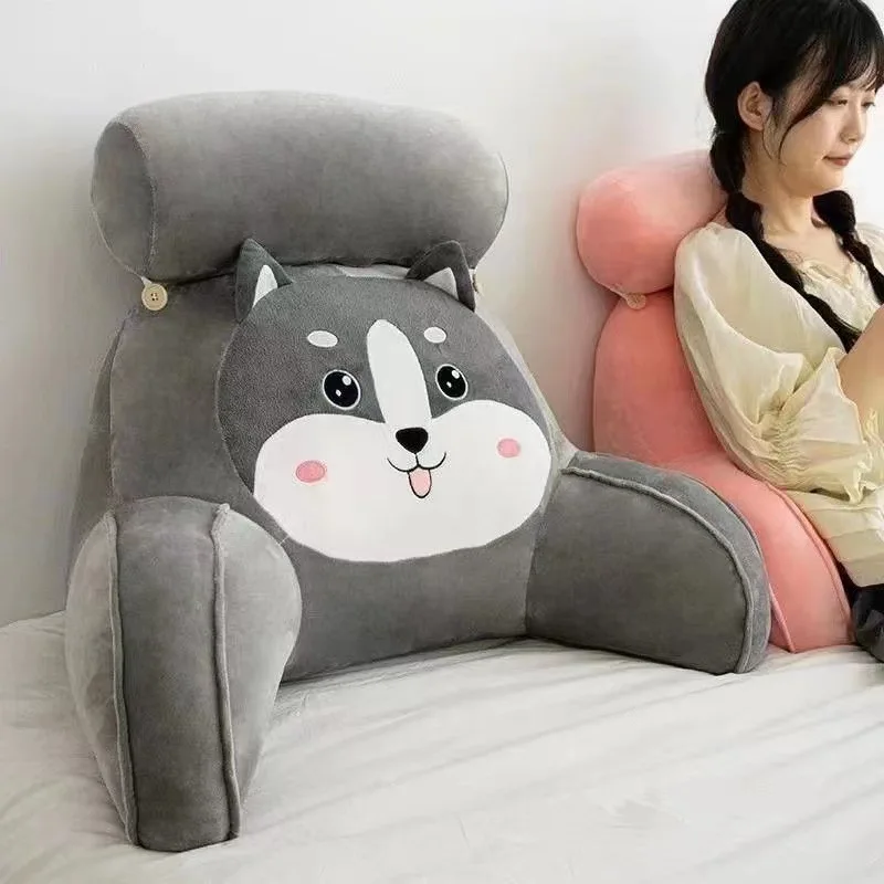 

1pcs Detachable Cartoon Large Headrest Crystal Velvet Large Backrest Cushion Pillow Sleeping Sofa Waist Protection PP Cotton Pad