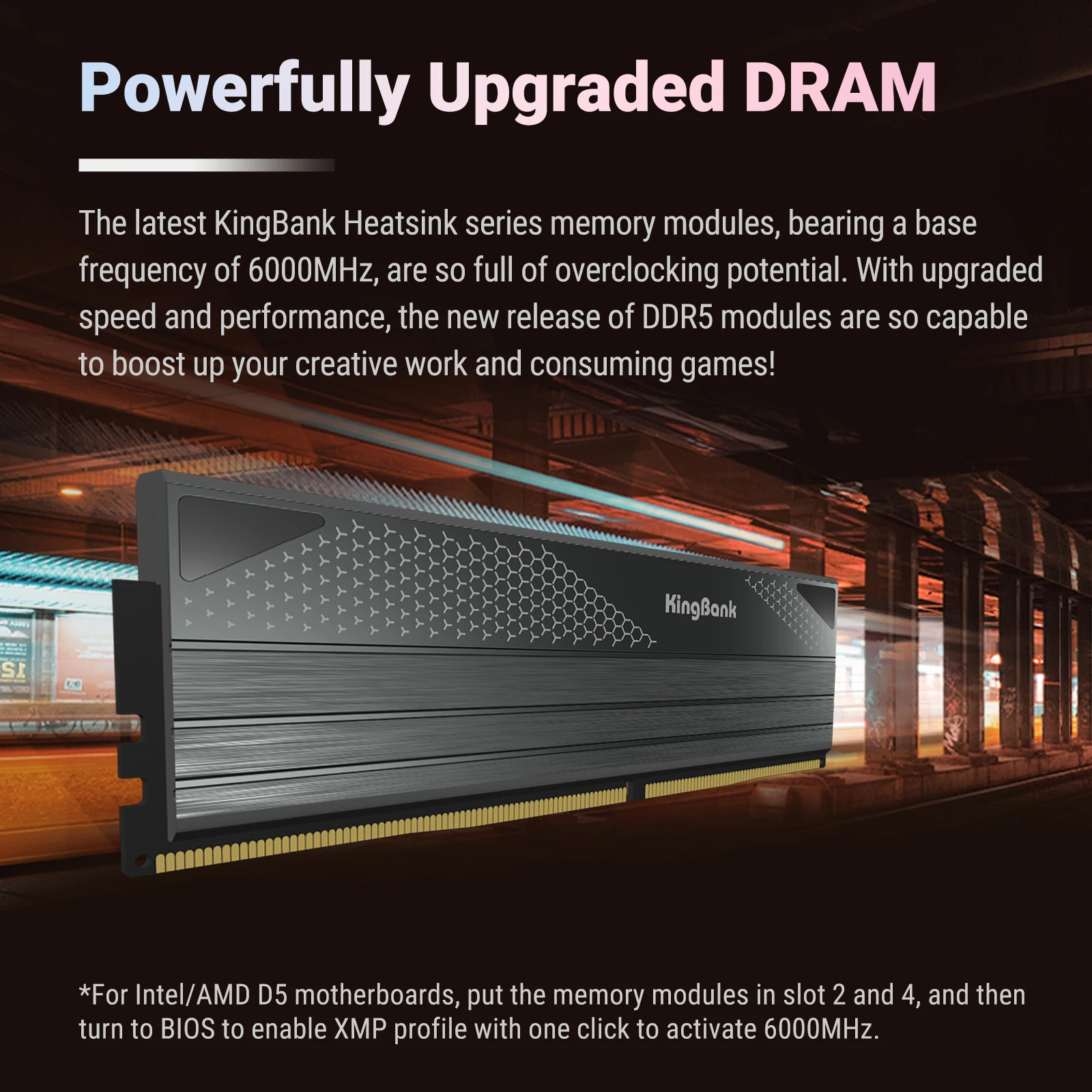 KingBank Memoria DDR5 RAM 16GB×2 6000MHz & 24GB×2 6800MHz RAM