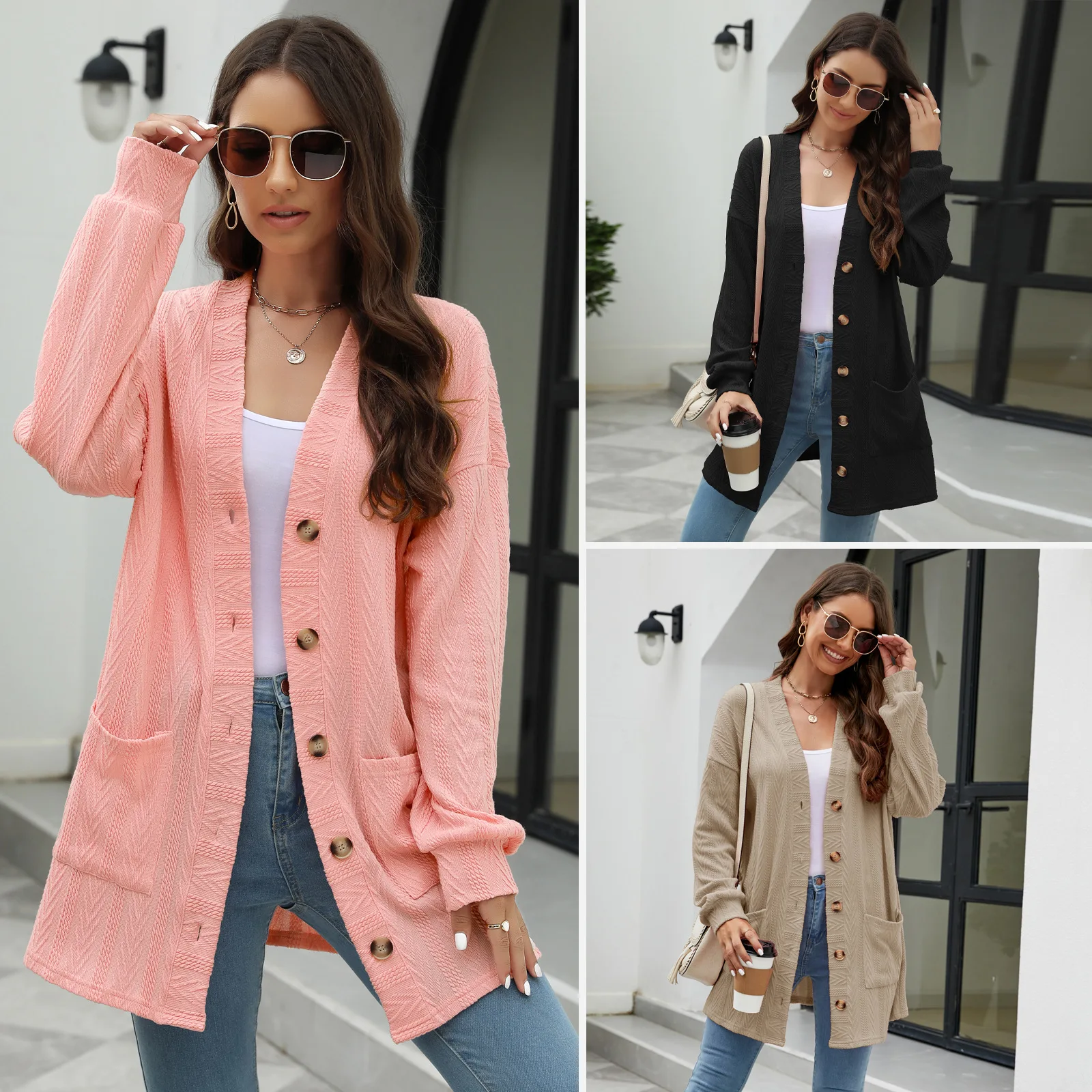 

Maternity Long Sleeve Jacket Coat Spring Autumn Pregnant Women Warm Knitted Long Sweater Coat Female Trench Coat Overcoat Capes