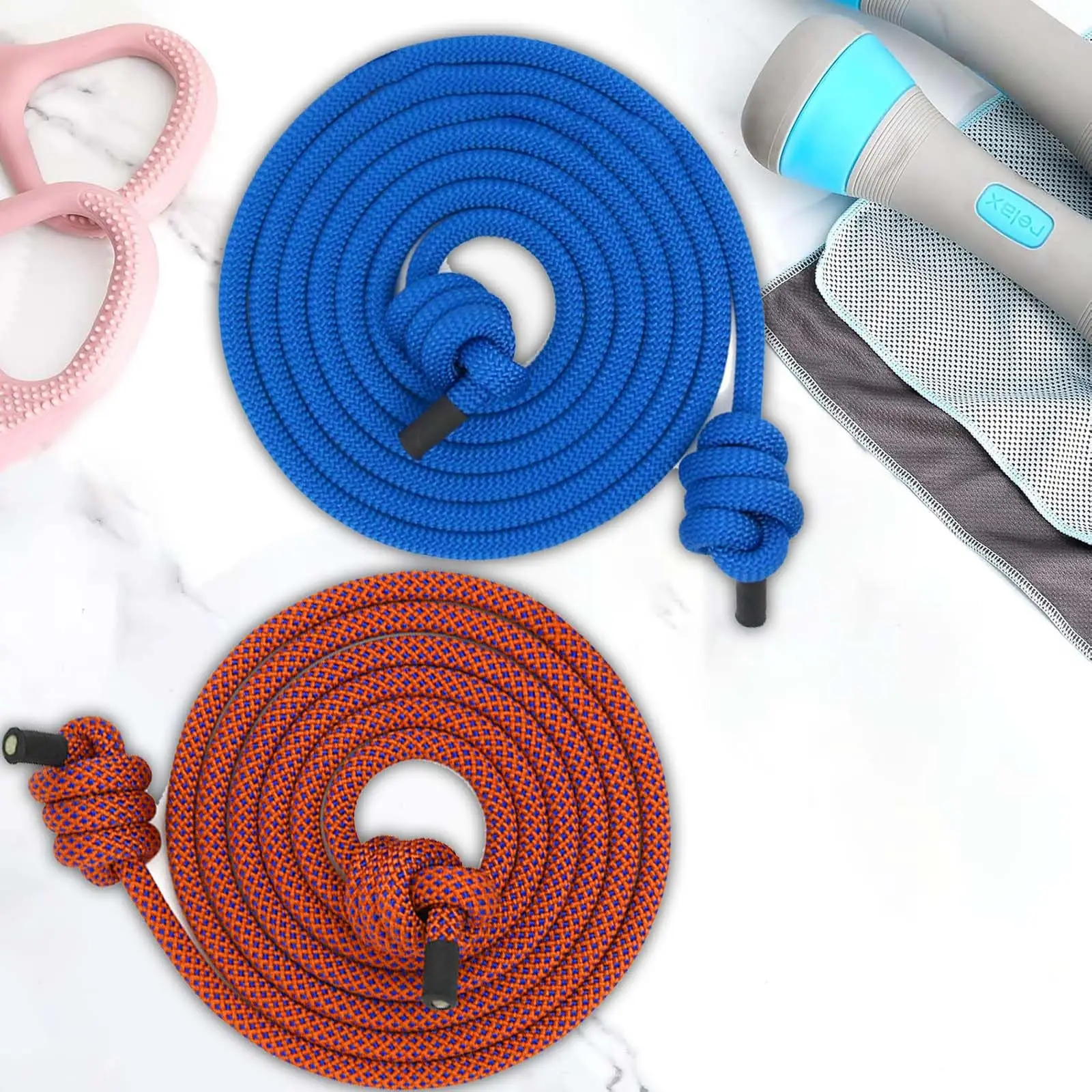 Flow Exercise Rope for Fitness Flow Double Braid Workout Rope Adjustable Length Jump Ropes for Men and Women Home Gym Workout jump rope