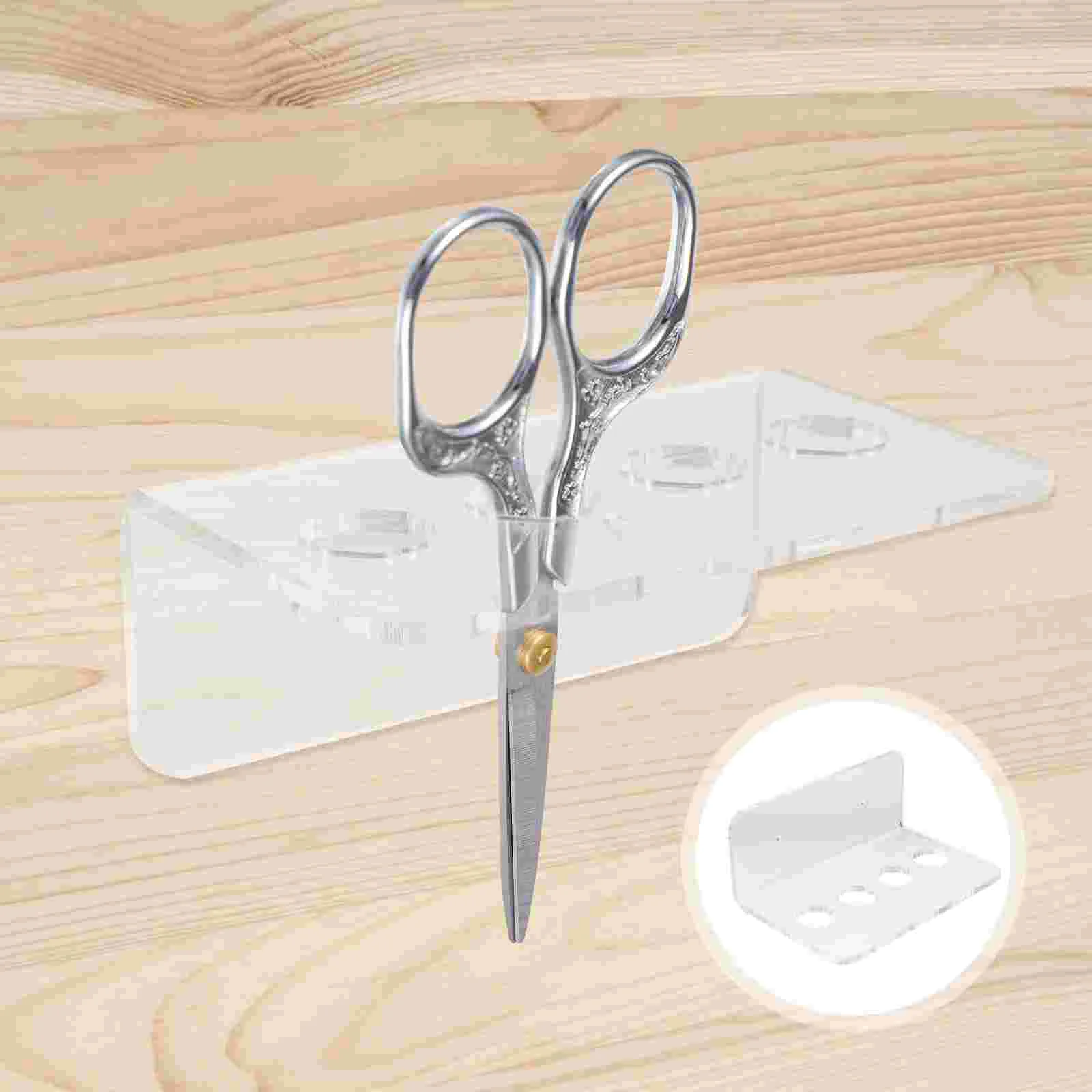 

Scissors Storage Rack Barber Clippers Acrylic Shear Holder Wall Mounted Organizer