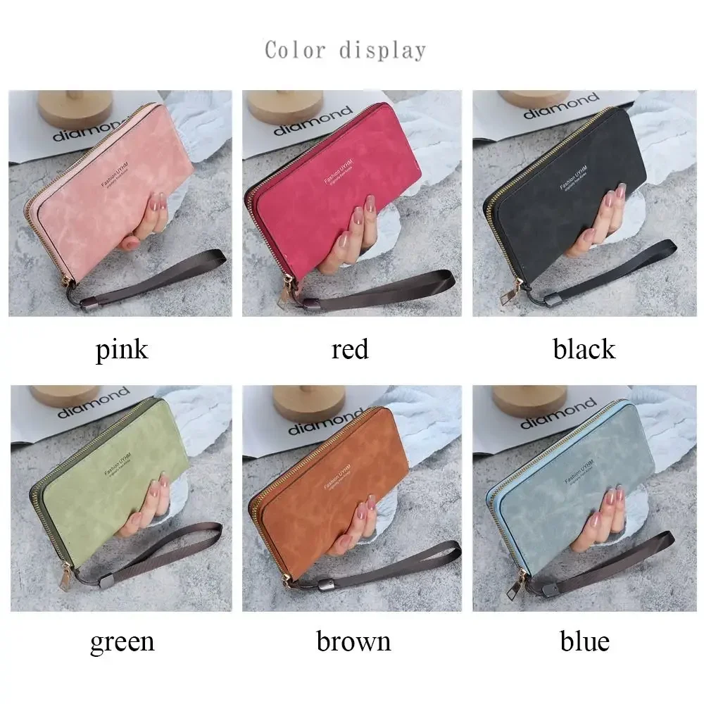 Forever Young Wallet Women Long PU Standard Wallets 2024 New Retro Female Smooth Zipper Purse Lady Wrist Bag Card Pockets 6