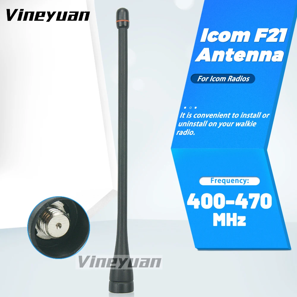Antenna Uhf Da 16Cm/6.29 Pollici Per Icom Per Ic-F4 F21 F24 F25 F26 F43 F44 F80 Ic-F4000 Walkie Talkie Radio Portatile Bidirezionale Portatile