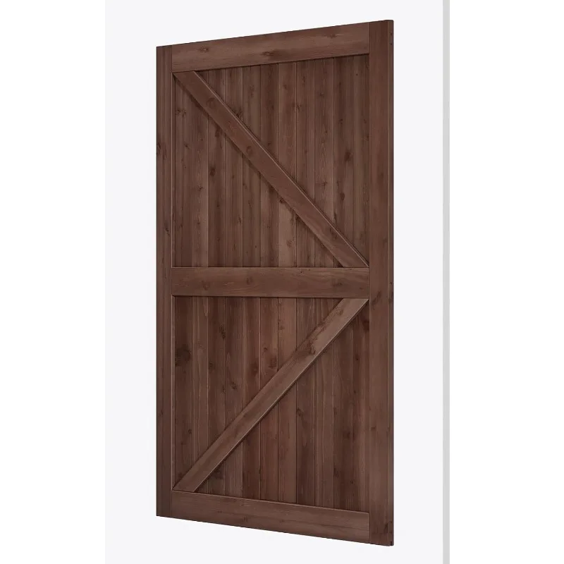 60x84" Sliding Barn Door Panel with 10ft Hardware Kit and Handles Coffee  Easy DIY Assembly Perfect for Warehouses Bedrooms 3