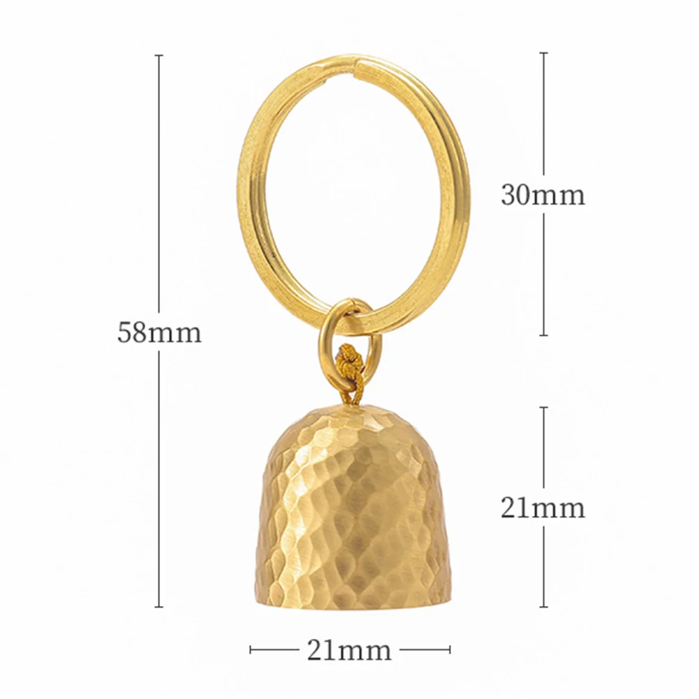 Brass Bear Bell With Key Chain Camping Protection Clear Sound Loud Bear Bell for Hiking Cycling Camping Decoration Pendant