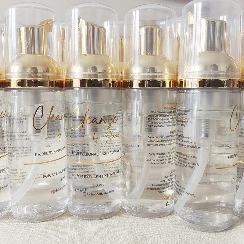 Custom 60ml Eyelash Cleanser Foam Shampoo Pump Press Lash Lift Eyelash Cleaner Foam Lash Shampoo Kit Clean Eyelash Extension 3