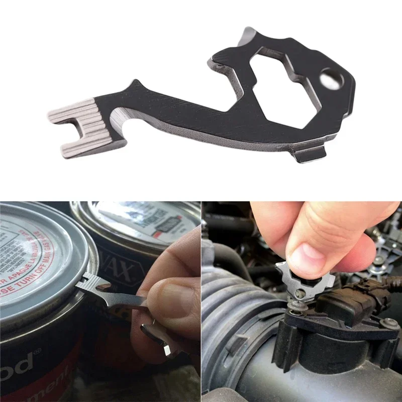 EDC 멀티 도구 포켓 야외 캠핑 생존 키트, 렌치 오프너, 휴대용 도구, 스크루드라이버 키체인, 열쇠 걸이용, 20 in 1