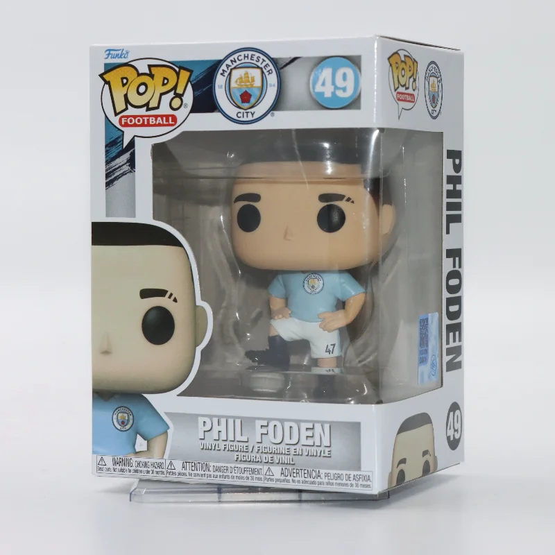 Original Funko POP Manchester City Football FIFA World Cup Phil Foden Vinyl Figure Model Toy Gift for Kids Fans Figurine Decor