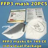 FFP3 masks 3D Protective Face Mask Eu Approved En 149 CE 0370 Respiratory Protection Individual Package  Disposable 7-layer 1