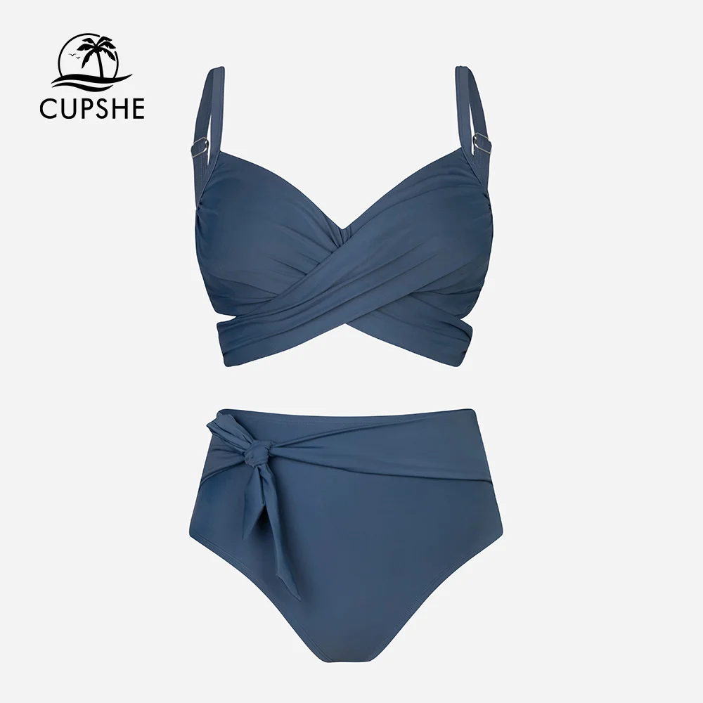 Cupshe Plus Size Wrap Bikini Top Cupshe Plus Size Wrap Tie High