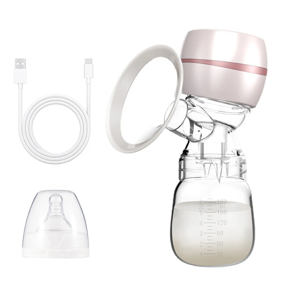 Electric Breast Pump with LED Screen Milk Puller for Breastfeeding Low Noise with 180ml Milk Bottle BPA-free