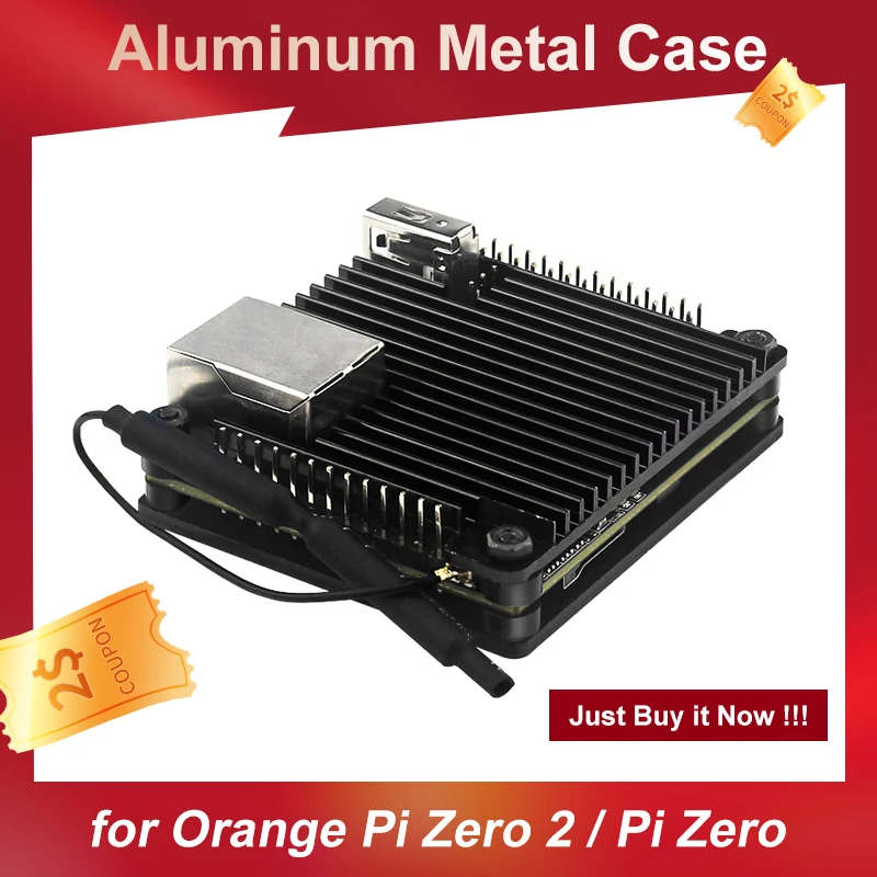 Orange Pi Zero 2 Custodia In Alluminio Arancione Pi Zero Guscio In Metallo Nero Protettivo Raffreddamento Passivo Enclouse Per Orange Pi Zero 2 Pi Zer
