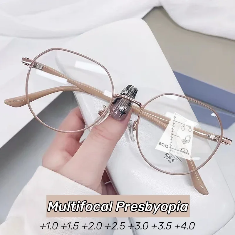 Neue Trendy Ultraleicht Progressive Lesebrille Mode Anti-blau Multifokale Brillen Nahe Ferne Bifokale Presbyopie Brillen