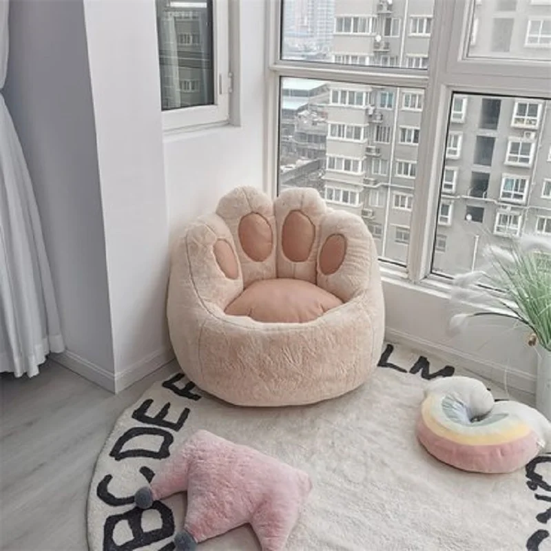 

Super Cute Plush Cat Claw Lazy Sofa Bean Bag cover Tatami Small Sofa Cover Kid Single Bedroom Balcony Chair Seat Cover No Filler